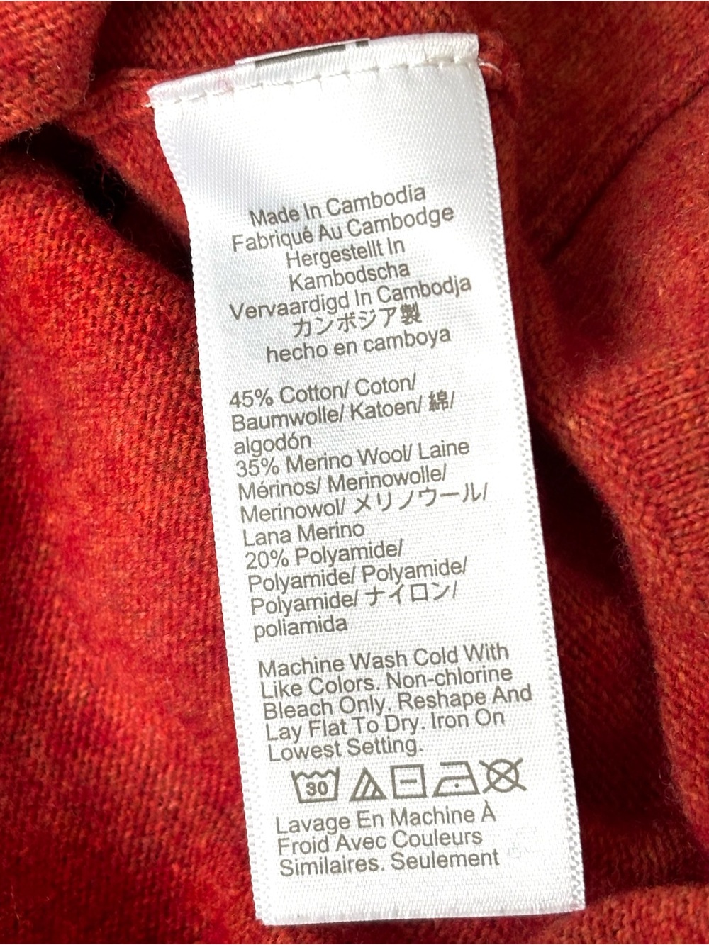 J.Crew Cotton-Wool Blend Teddie Sweater Burnt Orange Size L - Picture 4 of 4